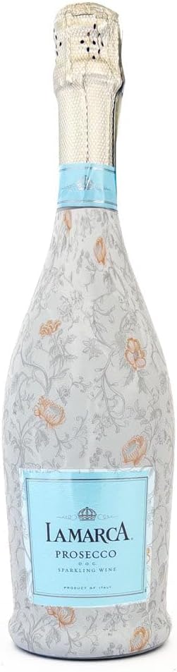 Beau Bottles Floral Bridal Bliss Custom Wine Label Wrap for La Marca 750ml Champagne Bottle - Personalized Wine Bottle Lab...