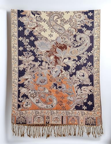 Achillea Elegant Paisley Floral Pashmina Shawl and Wrap – Boho Rave Scarf for Festival, Travel & Everyday Wear