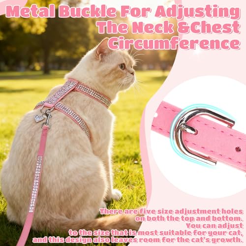EXPAWLORER Cat Harness and Leash Set - Escape Proof Adjustable Cat Harness, H-shped Comfortable Soft Lightweight Kitten Ha...