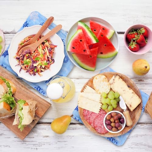 Reallnaive 4 Pcs Reusable Freezable Ice Mat for Buffet Table Chilled Serving Tray Party 9.8 x 9.8 Inches Charcuterie Coole...