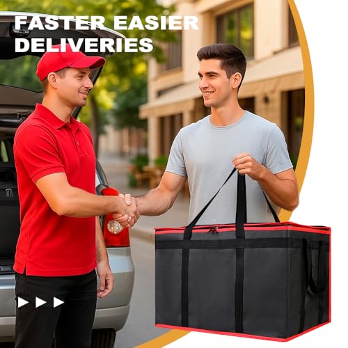 mosago Insulated Food Delivery Bag - Reusable Thermal Cooler Grocery Bags for Catering&Delivery, Pizza Carrier for Events,...