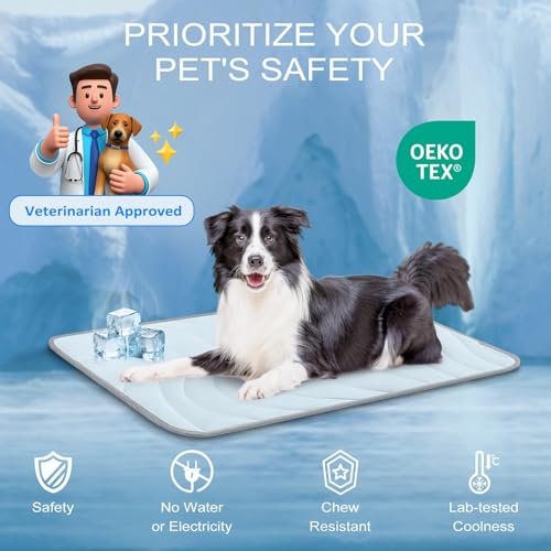 Cozyide Dog Cooling Mat, Large Cooling Mat for Dogs, Reversible Pad for Pet, 36" L x 23" W,Blue
