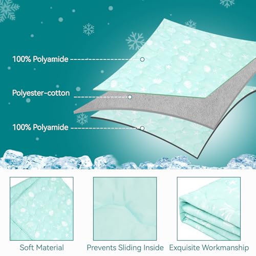 SUPRIY Pet Cooling Blanket for Summer - Ice Cold Qmax0.4 Tech Dual-Use for Humans & Pets, Portable Reversible Mat Machine ...