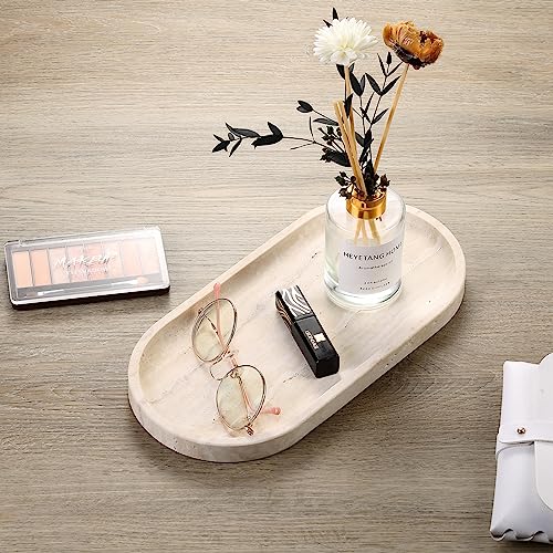 Koville Italian Travertine Tray, 12"x6" Vanity Decorative Marble Tray for Countertop, Catchall Tray for Perfume, Candles, ...