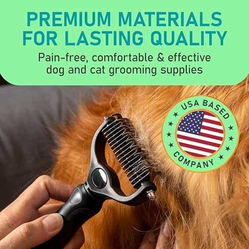 Maxpower Planet Hair Brush - Double Sided Shedding, Dematting Undercoat Rake for Dogs and Cats, Extra Wide Dog Grooming Br...