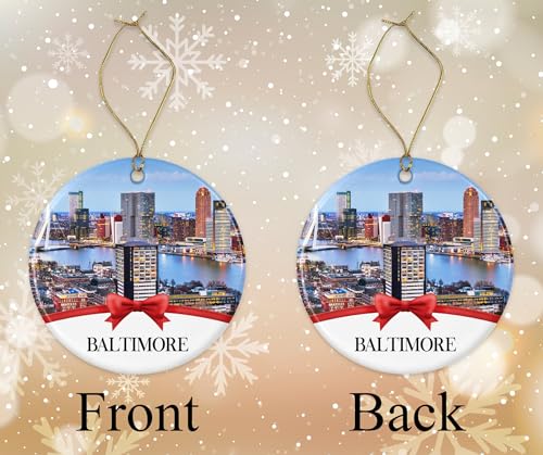 Baltimore Christmas Ornament, Christmas Ornaments Travel Souvenir Collection Gift for Family, Christmas Tree Ornament City...