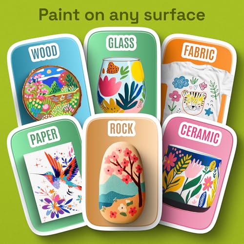 ARTISTRO 24 Precision Dual-Tip Acrylic Paint Markers – Paint Pens Set with Dot & Fine Tips for Fabric, Rock, Glass, Wood, ...