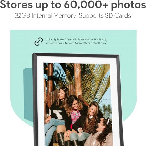 Euphro 15.6'' Digital Picture Frame with 1920x1080 IPS Touch Screen, Smart Digital Photo Frame with 32GB Storage, Easy Set...