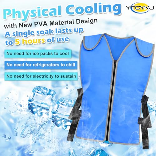 Cooling Ice Vest for Men & Women - Ice Reflective Vest, No Ice Packs or Electricity Needed | Adjustable Lightweight Ice Ve...