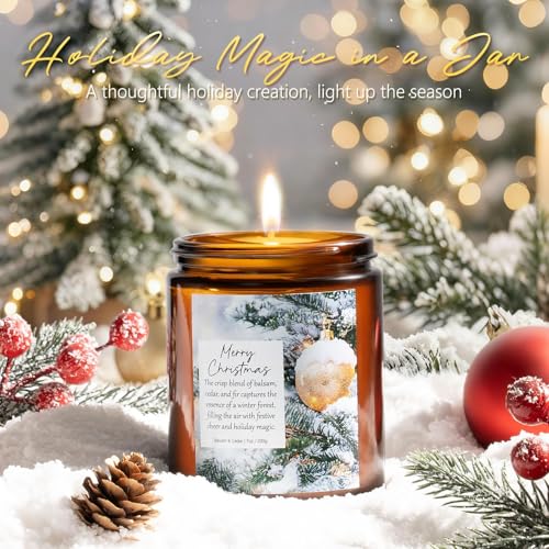 Christmas Candles Set, 4 Pack Xmas Scented Candles for Women, Winter Soy Candle for Home Scented Holiday Candle Gift Set, ...