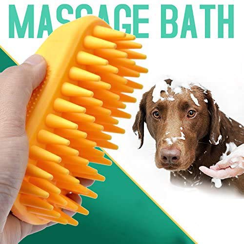 Pet Silicone Shampoo Brush for Long & Short Hair Medium Large Pets Dogs Cats,Shower Wash Curry Brush,Dog hair Products Acc...