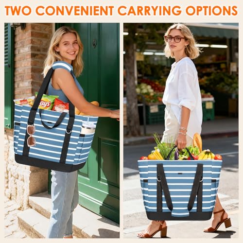 TEUEN Cooler Bag Insulated, Soft Side Cooler, Reusable Grocery Bags with Zipper Closure, Thermal Leakproof Large Insulated...