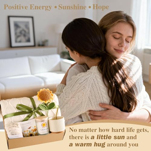 JOXICOL Sending Sunshine Sunflower, Happy Birthday Gifts Basket for Women, Best Friend, Friendship, Gift Box Baskets for W...