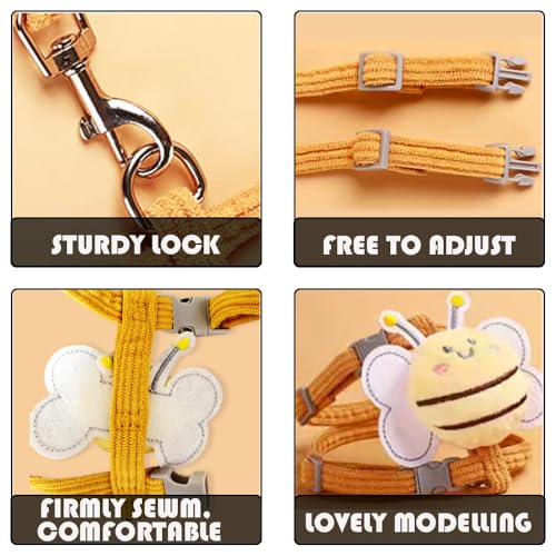 Cat Harness and Leash Set, Cat Harness Escape Proof, Rabbit Harness and Leash Set, Costumes for Cats and Bunny(A, Middle)