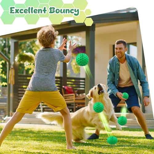 ZRIFAQESW Tough Dog Chew Toys for Aggressive Chewers, Indestructible Dog Balls for Aggressive Chewers, Squeaky Balls for D...