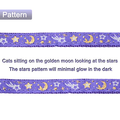 Cat Harness and Leash Set for Outdoor Walking Escape Proof Adjustable Soft Safety Strap with Golden Star and Moon Design G...