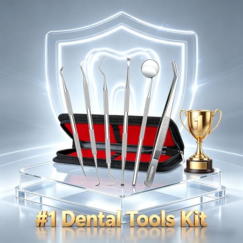G.CATACC Dental Tools, Dental Pick Teeth Cleaning Tools Hygiene Kit, Plaque Remover for Teeth, Professional Stainless Stee...