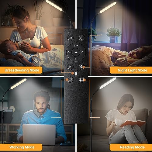 marctronic Floor Lamp, 18W 1800LM Super Bright LED Floor Lamp with Remote & Works with Smart Plug, Dimmable Timing Eye Car...