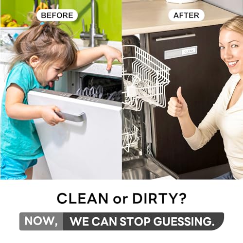 KitchenTour Dishwasher Magnet Clean Dirty Sign, Premium Stainless Steel Clean Dirty Magnet for Dishwasher Funny, Strong Ma...