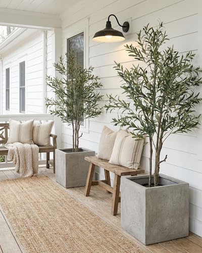 KOL 6ft Artificial Olive Tree Indoor, Tall Faux Olive Trees, Fake Olive Tree Floor Plant for Home Office Living Room Decor...