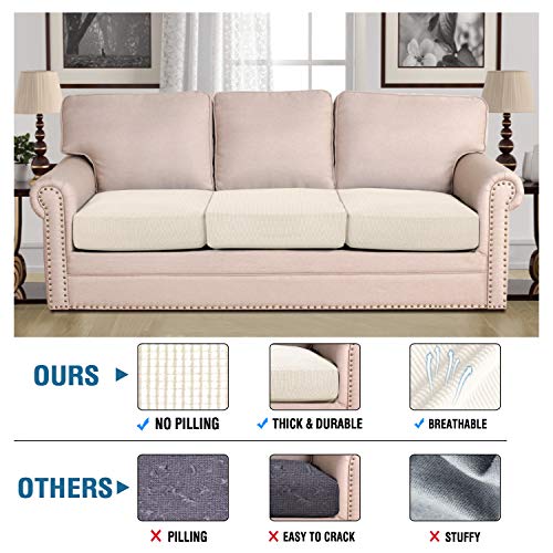 H.VERSAILTEX Super Stretch Individual Seat Cushion Cover Sofa Covers Couch Cushion Covers Slipcover Sets Thick Jacquard Te...