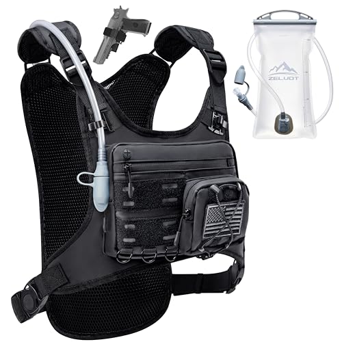 Zelvot Running Vest with 2L Water Bladder, Hydration Backpack, U.S. Design Patent, Lightweight Hydration Pack with Gear Ho...