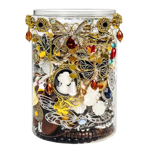 SMUOBT Mystery Jewelry Jar Bundle - 40-45 Piece Surprise Jewelry Box for Women,Gift Set (Necklace, Earrings, Rings,Kracele...