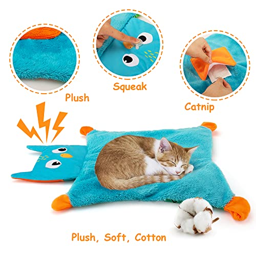 AWOOF Cute Soft Catnip Mat, Interactive Cat Toys for Indoor Cats