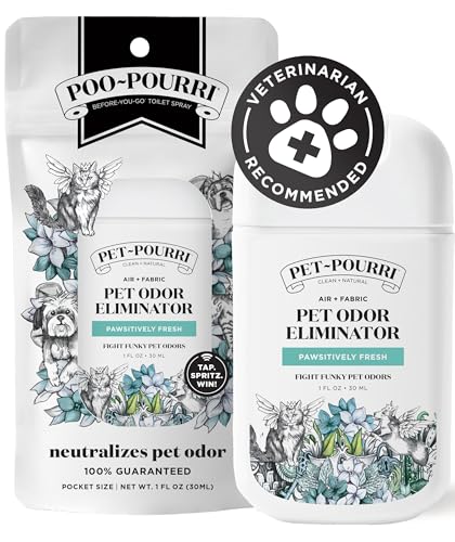 Poo-Pourri Pawsitively Fresh Pocket Deodorizer Spray – Dog & Cat Odor Remover – Plant Based Ingredients – Vet Recommended...