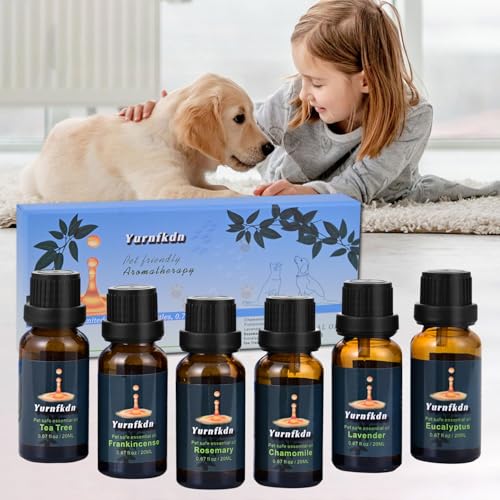 Pet-Friendly Essential Oil Set: Home Fragrance and Stress Relief. Safe for Dogs and Cats, Suitable for Aromatherapy Diffus...