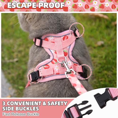 KOOLTAIL Cat Harness and Leash Set, Escape Proof for Safe Walking & Travel, Reflective Comfortable Easy Control Adjustable...