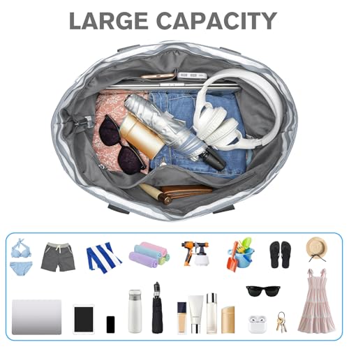 G4Free Beach Bag, Waterproof Sandproof Beach Tote Bag, Large Capacity Foldable for Women