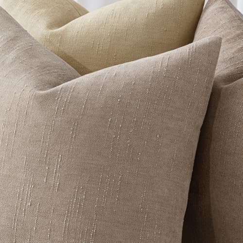 MIULEE Pack of 2 Decorative Throw Pillow Covers Soft Chenille Throw Pillows Solid Textured Cushion Covers for Couch Sofa B...