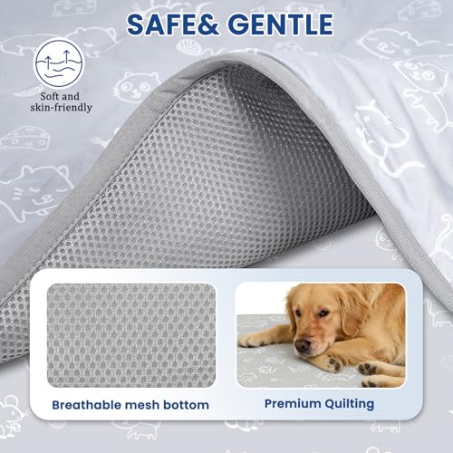 SUPRIY Dog & Cat Cooling Mat with Bandana - Pet Cooling Pad & Pet Scarf Set for Summer(QMAX>0.4) for Pet in Summer, Washab...