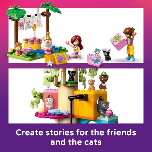 LEGO Friends Party & Tree House Building Toy, Pretend Play Blocks with Toys & 2 Minidolls, Creative Storytelling Toy for K...