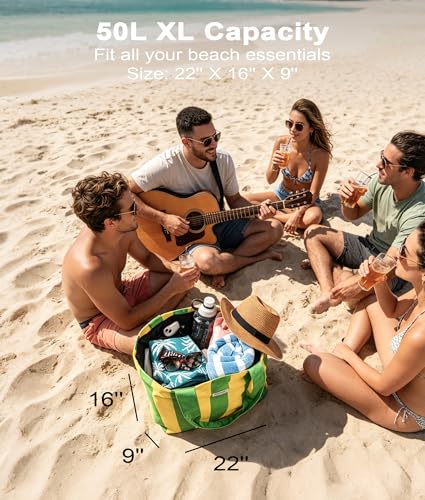 Bagelite Beach Bags Waterproof Sandproof, XL Large Pool Tote Bag for Women