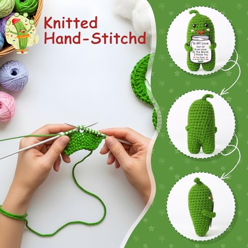 MAMAGIFTREE Gifts for Him Her Boyfriend Girlfriend, Handmade Crochet Pickle to My Love Anniversary Birthday Gifts for Wome...