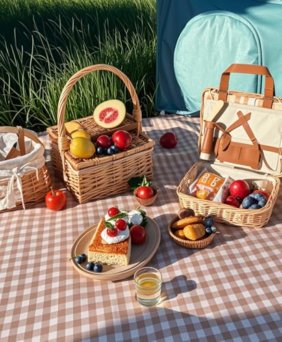Wind Tour Waterproof Picnic Blanket with Carry Strap - Foldable Sandproof Outdoor Mat for Camping, Beach, Park - 59" x 7...