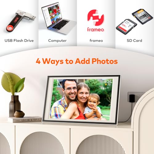 Frameo Digital Picture Frame 12.7'' 64GB Photo Frame, 1440 * 1080P IPS Touch Electronic Picture Frame, Auto-Rotate Tableto...