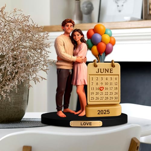 HSAEANZL Personalized Cartoon Photo Theme Couple Portrait Anniversary Commemorative Desktop Ornament,Custom Home Office De...