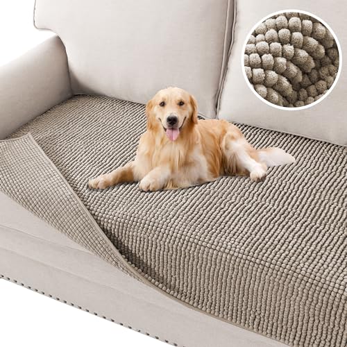 H.VERSAILTEX Plush Chenille Pet Couch Cover Thick Soft Sofa Cover for 3 Cushion Couch Anti Slip Couch Cover Furniture Prot...