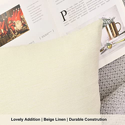 WANZELONYO Throw Pillow Covers Bulk Plain Linen Blank Couch Cushion Case for Vinyl Sublimation HTV Ironing Craft Embroider...