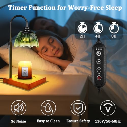 YGS-Tech Candle Warmer Lamp with Timer Dimmer, Height Adjustable Candle Warmer Lamp for Jar Candles, Birthday Gifts for Wo...