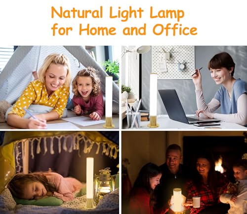 Light Therapy Lamp 10000 Lux, Happy Sun Lamp UV-Free with 3 Color Temperatures, Adjustable Brightness, Timer & Memory Func...