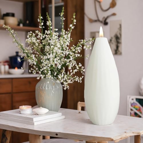 6 Pcs Pillar Candles Modern Aesthetic Ribbed Decorative Candle Set Cute Soy Wax Scented Ribbed Decor for Home (Style1)