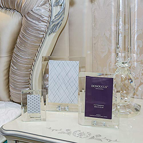 DONOUCLS 4" x 6" Crystal Picture Frame with Gift Boxed Decorative Photo Frame for Home Wedding Gift