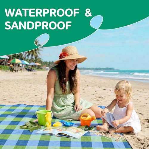RYCHIC Waterproof Picnic Blanket Beach Outdoor Camping Mat Extra Large Foldable Cute Big Travel Essential Accessories Gift...