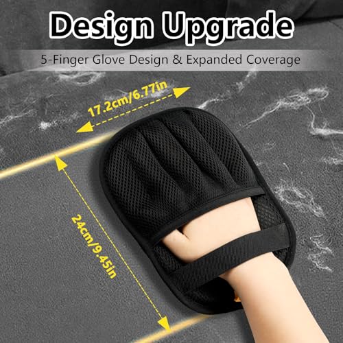 XXJXXJ Upgraded Pet Hair Removal Gloves for Cats & Dogs, Five-Finger Electrostatic Reusable Magic Brush for Effortless Pet...