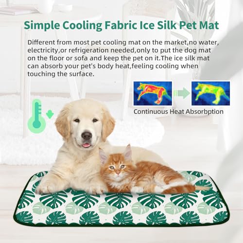NWK Pet Cooling Mat -Q-Max>0.345 Ice Silk Cooling Mat for Dogs & Cats Portable & Washable Pet Cooling Blanket, Car Seats, ...