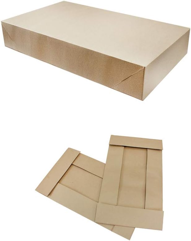 Prolinemax 25 Pc Kraft Pinstripe 24'' x 14'' x 4'' Two Piece Apparal Gift Boxes